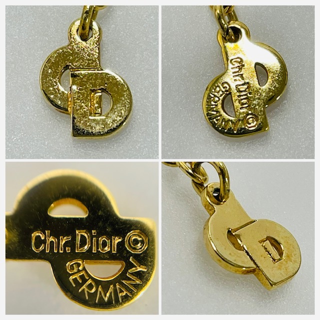 AH976 Christian Dior クリスチャンディオール ネックレス CDロゴ ゴールドカラー アクセサリー 金色 GERMANY_画像6