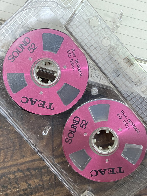 S-79◆TEAC SOUND52 オープンリール カセットテープ メタルピンク ノーマルポジション 録音済 音楽 ツメあり_画像4
