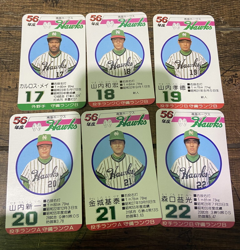 S-22◆タカラ プロ野球カードゲーム 56年度 南海ホークス 選手カード 昭和 当時物 1981年_画像4