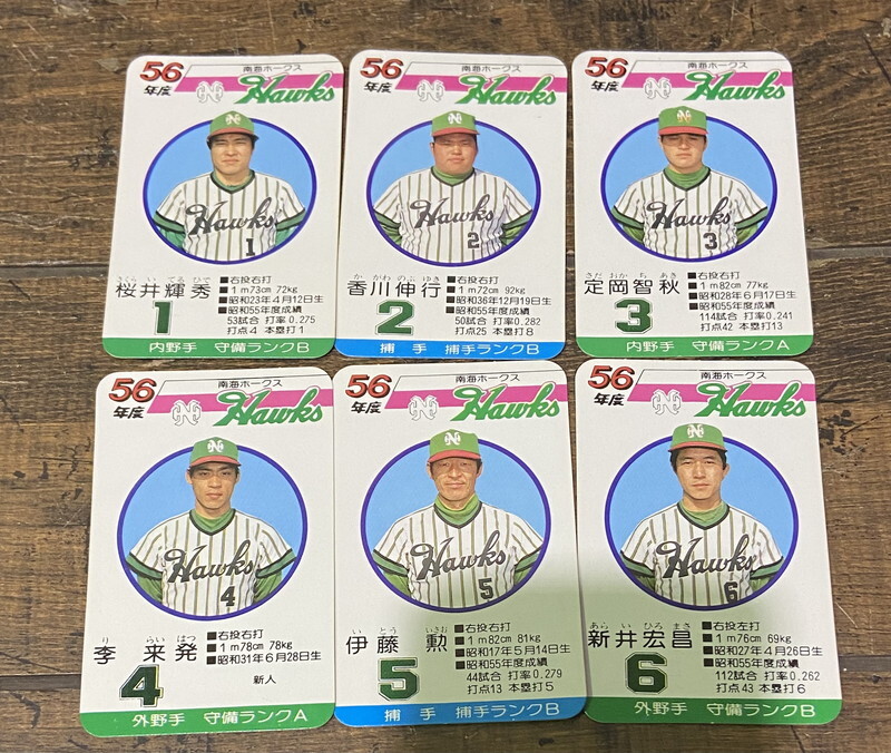 S-22◆タカラ プロ野球カードゲーム 56年度 南海ホークス 選手カード 昭和 当時物 1981年_画像2