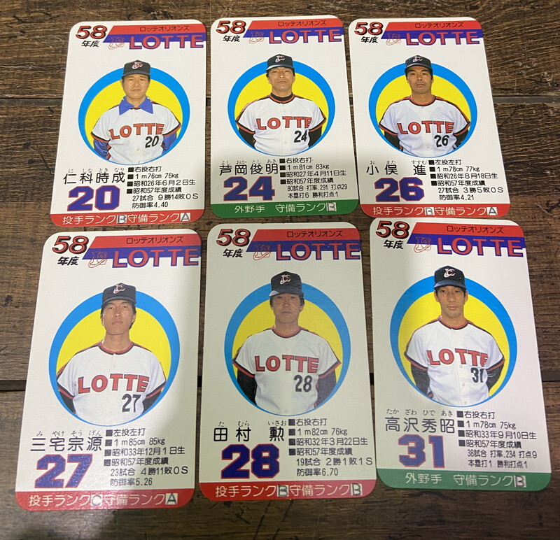 S-17◆タカラ プロ野球カードゲーム 58年度 ロッテオリオンズ 選手カード 昭和 当時物 1983年_画像4