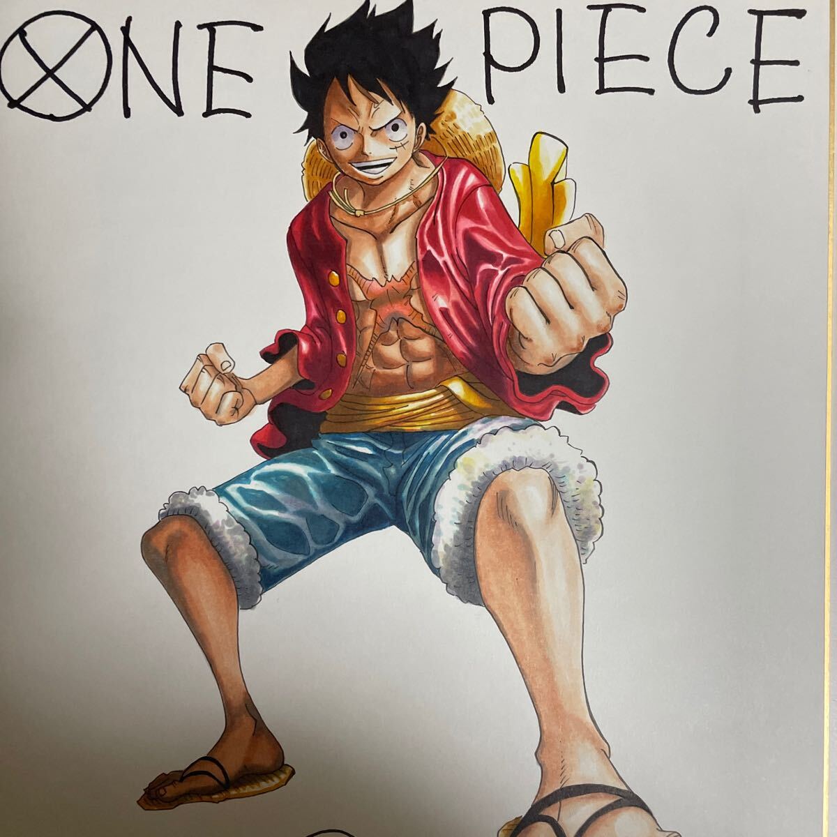 ワンピース ONE PIECE ルフィ 直筆 サイン 証明書はありませんので「模写」扱いとさせて頂きます。_画像4