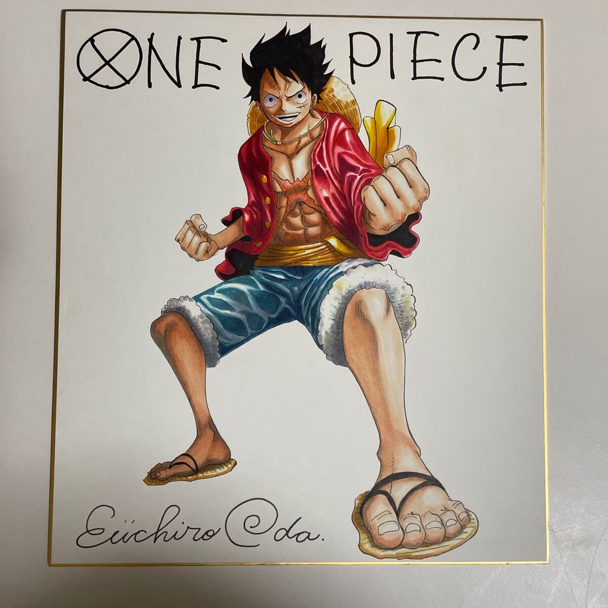 ワンピース ONE PIECE ルフィ 直筆 サイン 証明書はありませんので「模写」扱いとさせて頂きます。_画像1