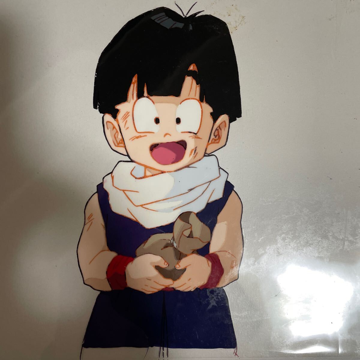 ドラゴンボール セル画 笑顔で仙豆を持つ孫悟飯の画像2