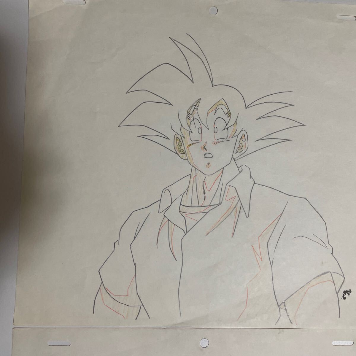 ドラゴンボール　セル画用 原画　焦る界王様と私服の孫悟空_画像3