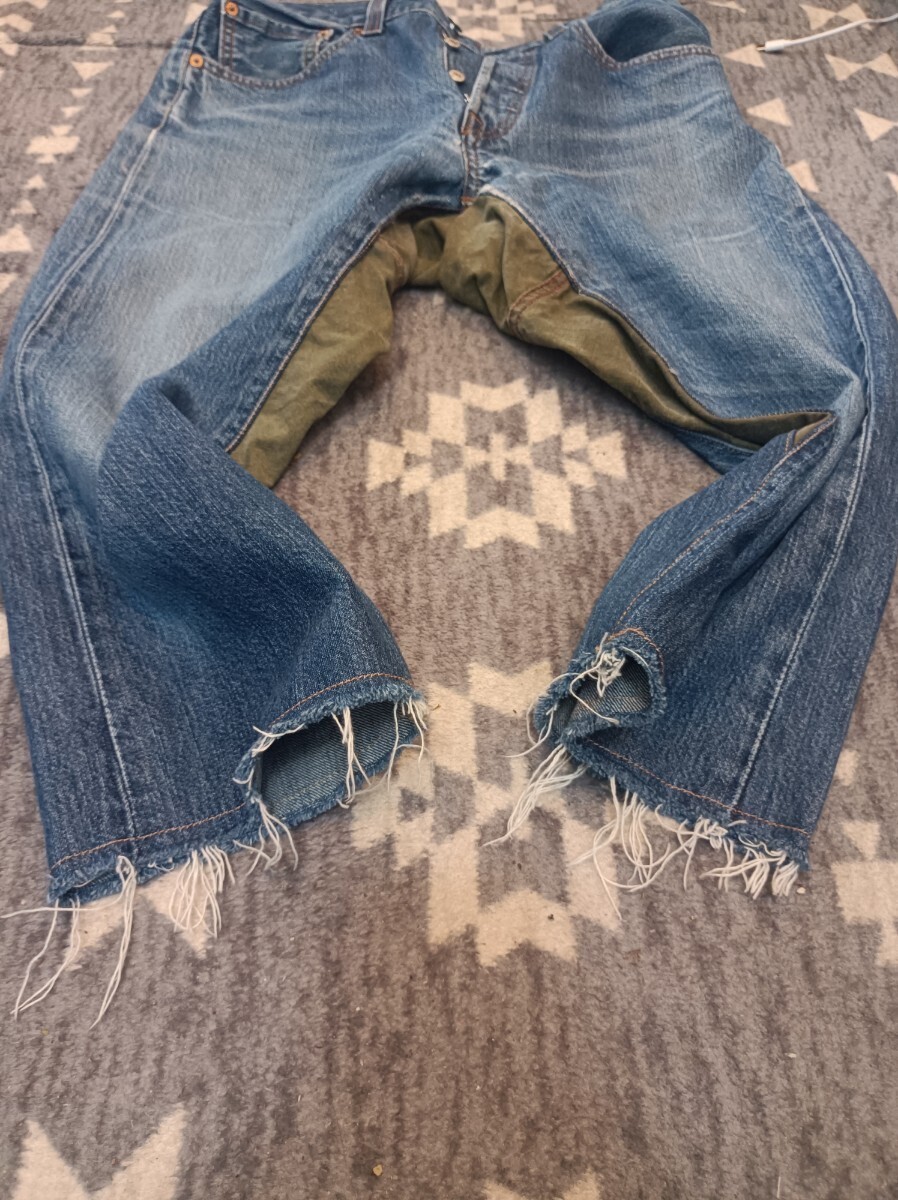 LEVI’S リーバイス ATELIER＆REPAIRS リメイク サルエルクロップドデニム ジーンズ W32_画像4