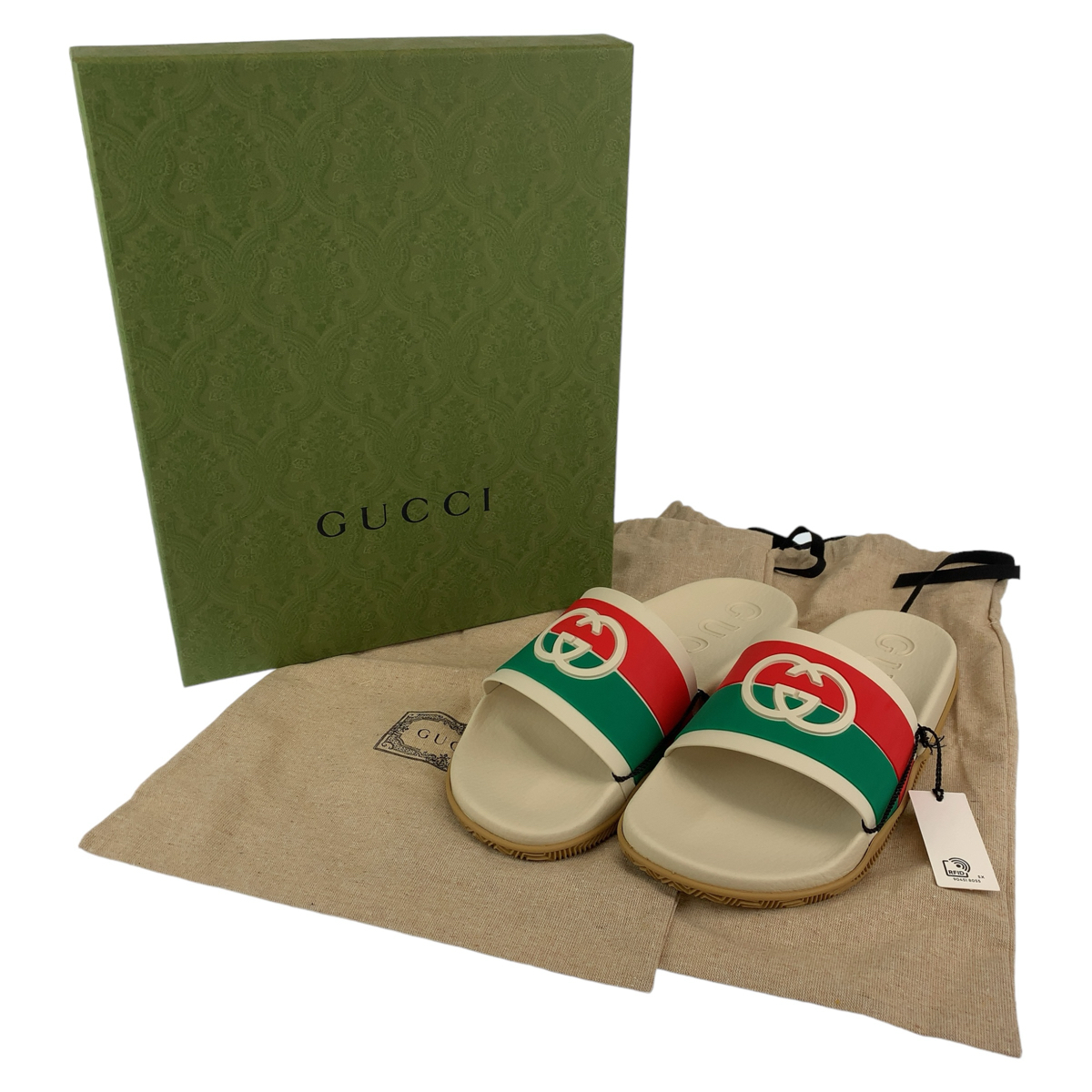  новый товар не использовался GUCCI Gucci Inter locking G размер 12 белый PVC 656265 сандалии пляжные шлепанцы мужской 405478 новый товар 