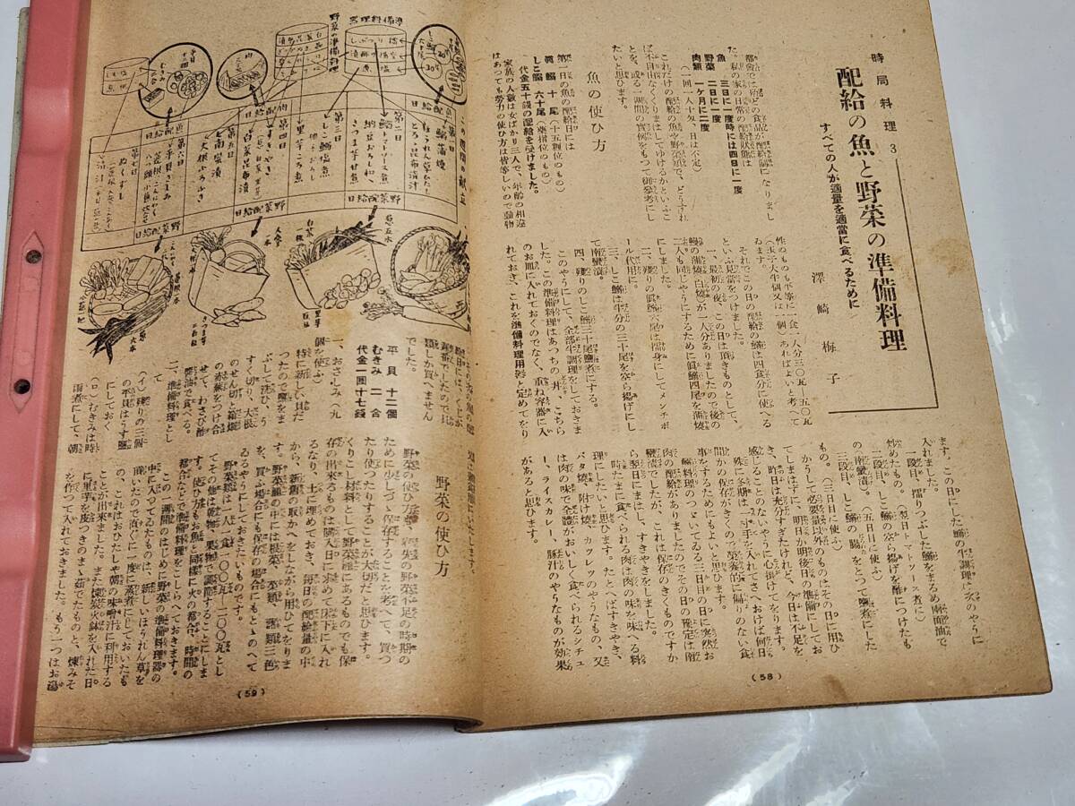 ６３　昭和18年2月号　婦人之友　野菜の貯蔵　配給の魚と野菜の準備料理_画像4