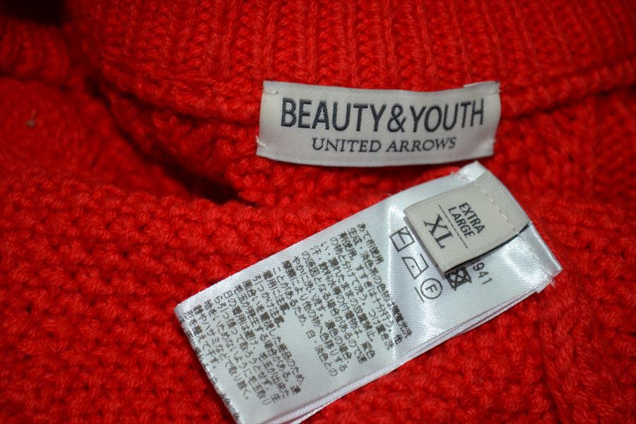  вид ti& Youth United Arrows BEAUTY&YOUTH UNITED ARROWS хлопок Alain вязаный свитер XL 1213-117-3941 D5211