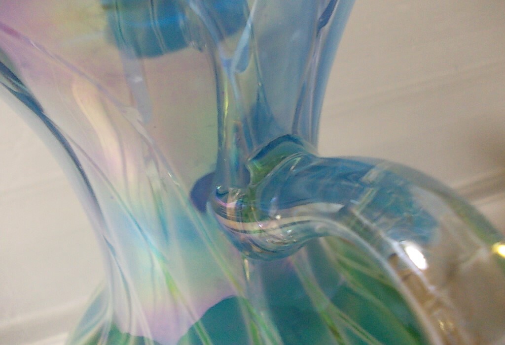 IWATSU GLASS* ваза * ваза для цветов * цветок основа *Art Glass* искусство стакан * сделано в Японии 