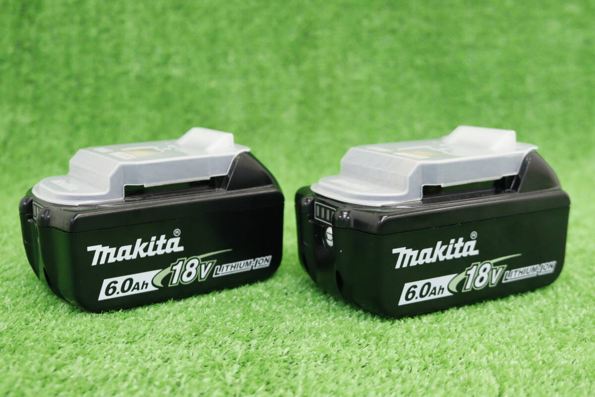 領収書可 中古動作品/2個セット makita マキタ 純正 リチウムイオンバッテリ 18V 6.0Ah BL1860B 7J161_画像1