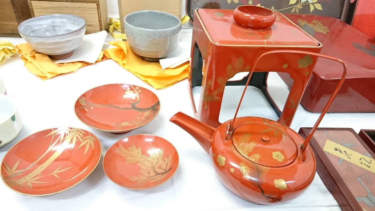 【うぶだし】比叡山延暦寺御用達 茶碗他 花器 茶器など おまとめセット/茶道具/茶器/花瓶/盆/湯呑/茶櫃/お屠蘇揃他/床の間飾り/14-RMS16_画像8