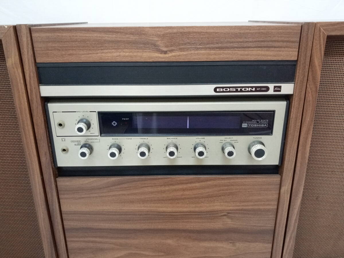 [ junk ]TOSHIBA Toshiba BOSTON audio set /4 channel stereo SP-480/ record player TPS-730H/ reproduction / music /F-RDC86