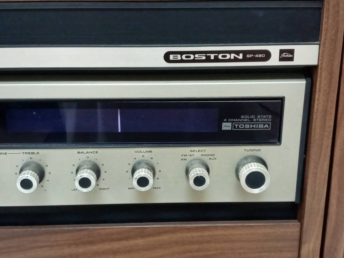 【ジャンク品】TOSHIBA 東芝 BOSTON オーディオセット/4チャンネルステレオ SP-480/レコードプレーヤーTPS-730H/再生/音楽/F-RDC86の画像5