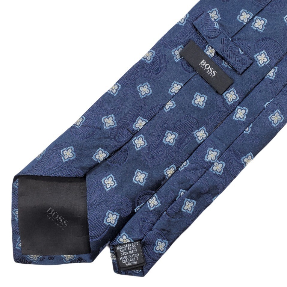 410/ beautiful goods HUGO BOSS Hugo Boss used USED fine pattern pattern necktie 