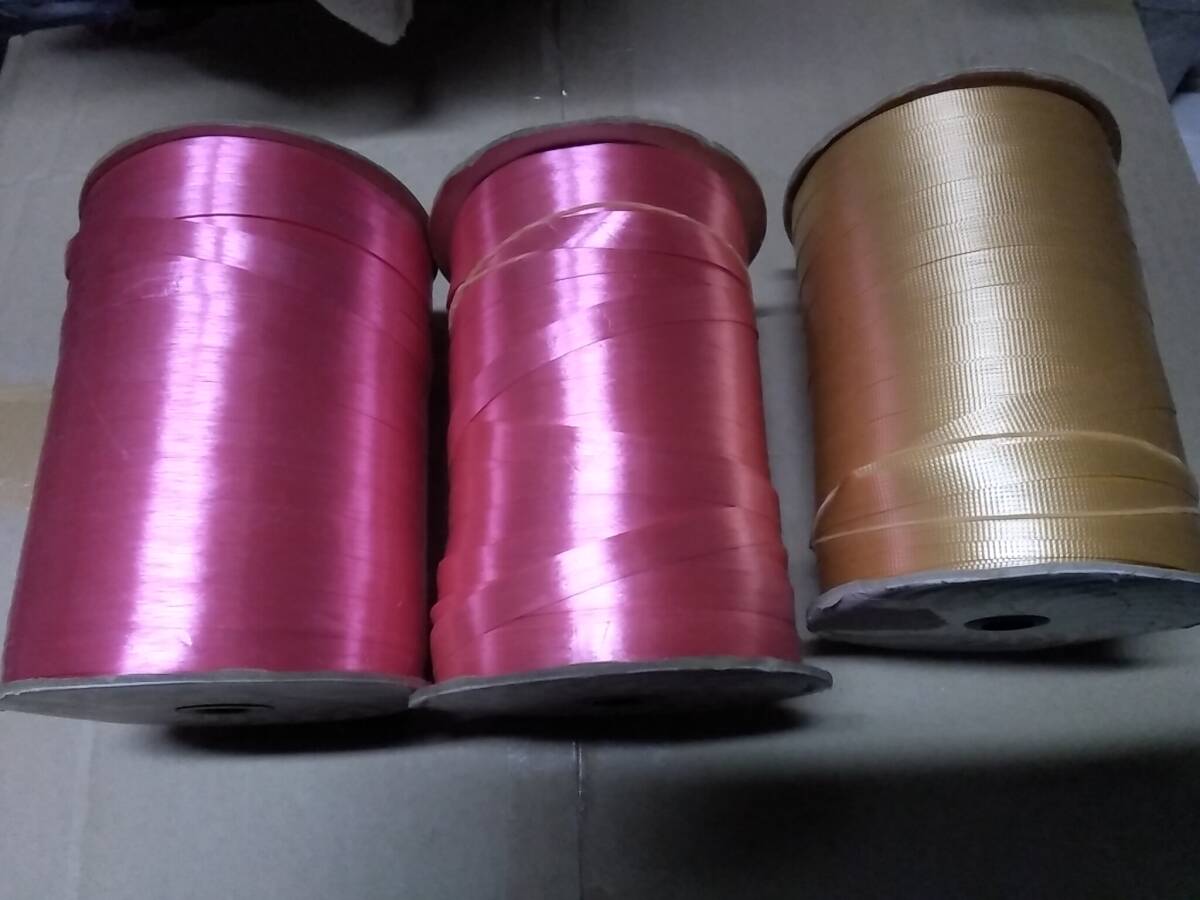岡本化成　フジテープ　ピンク　イエロー　シルク　テープ　紐　ひも　包装　ラッピング　リボン　シール_画像3