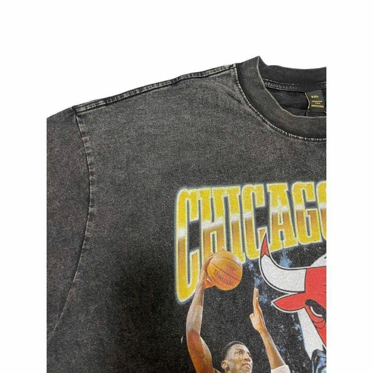 デニス・ロッドマン Rodman シカゴ ブルズ Tシャツ ブラック XXL