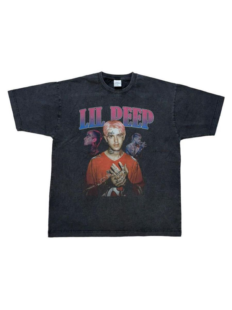 Lil Peep　リル・ピープ　RAP　ヴィンテージ加工　長袖　Tシャツ　XL