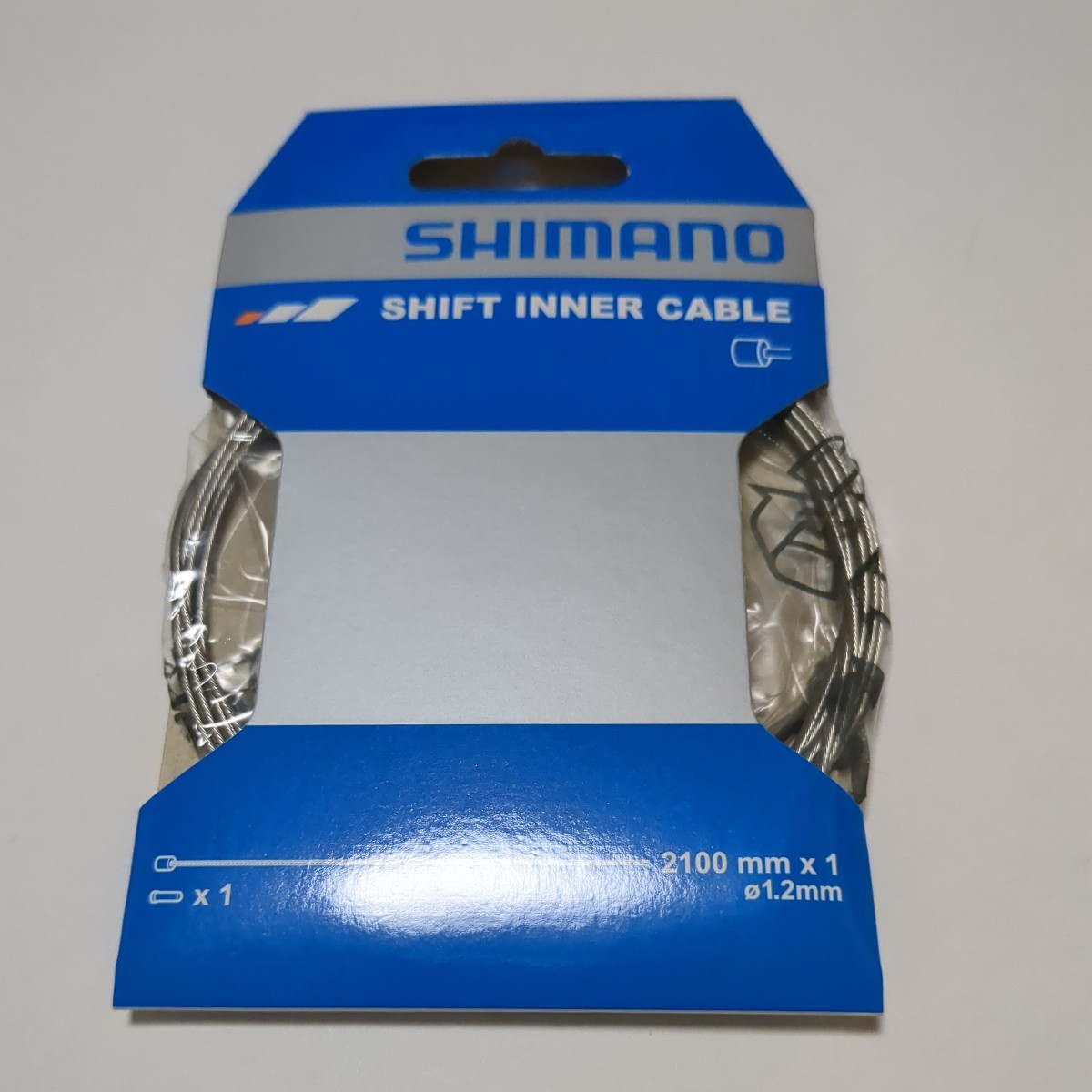 シマノ 自転車用　シフトインナーケーブル 1本　エンドキャップ付　定形発送　シフトインナーワイヤー_画像1