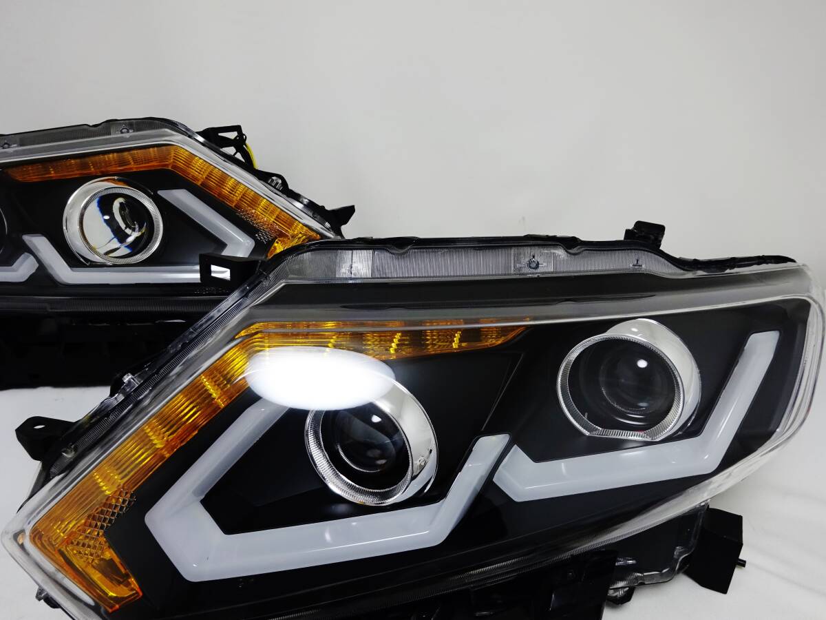  super rare beautiful goods excellent level X-trail T32 NT32 head light headlamp acrylic fiber specification sequential current .. star previous term left right right left 