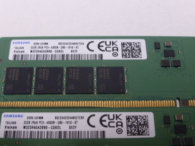 メモリ デスクトップパソコン用 Samsung DDR5-4800 PC5-38400 32GBx2枚 合計64GB 起動確認済み_画像2