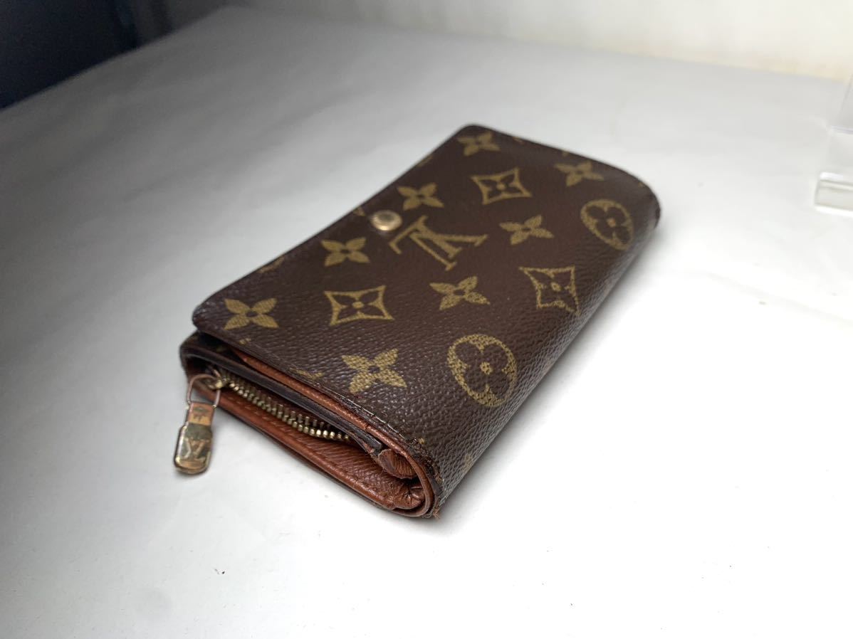 330 1円 LOUIS VUITTON ルイヴィトン M61730 モノグラム ポルトモネ ビエ トレゾール 二つ折り 財布 ブラウン系_画像4