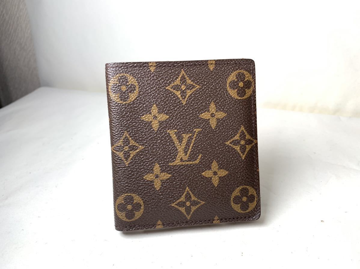 336 外観美品 1円　LOUIS VUITTON ルイヴィトン ミュルティブル モノグラム マルコ 二つ折 財布 ウォレット メンズ 札入 ポルトフォイユ_画像1