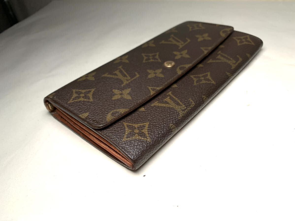 407 美品　1 円 LOUIS VUITTON ルイヴィトン モノグラム 長財布 二つ折り 小銭 札入れ ポルトフォイユ サラ 財布 メンズ レディ_画像3