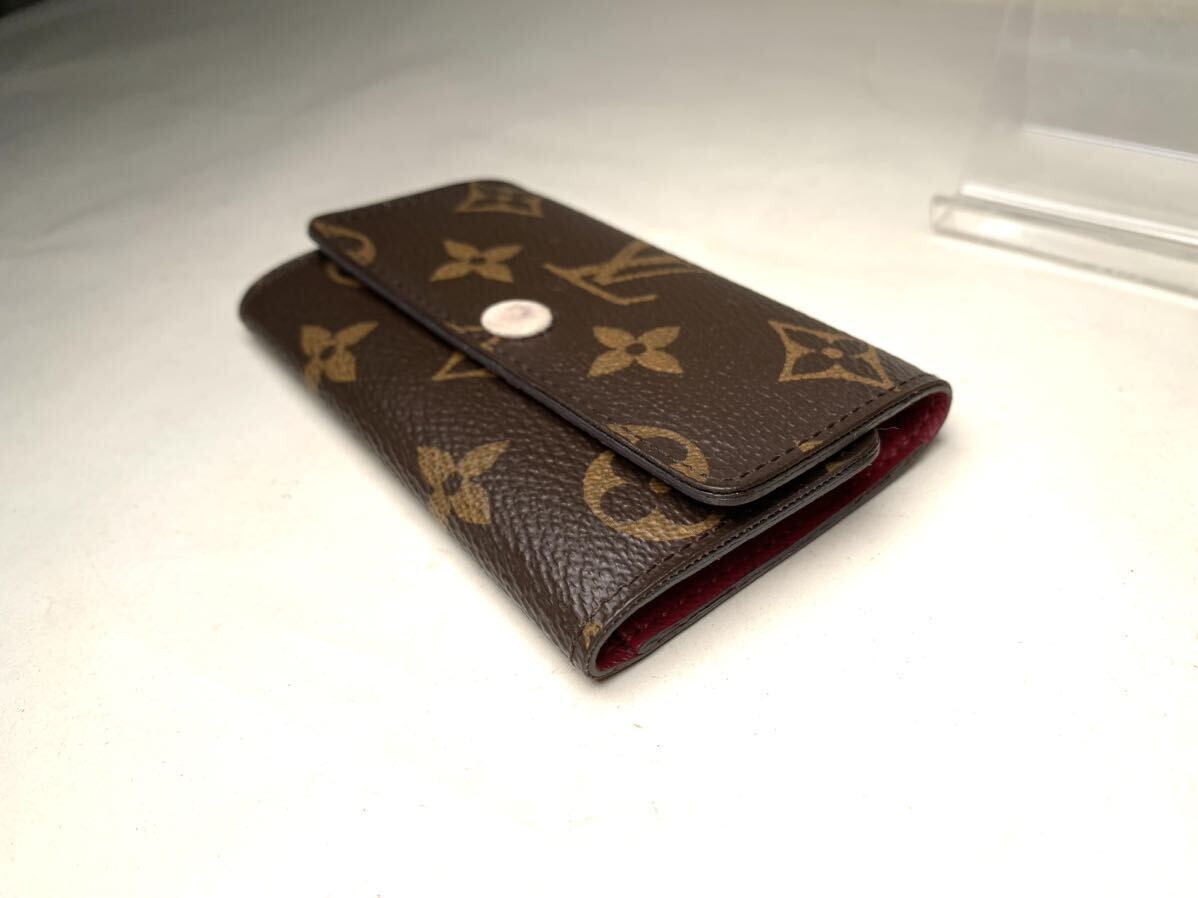 436 本物保証 1円~ 美品 LOUISVUITTON フューシャ 6連キーケース ミュルティクレ6 モノグラム ゴールド金具 ピンク ルイヴィトン_画像4