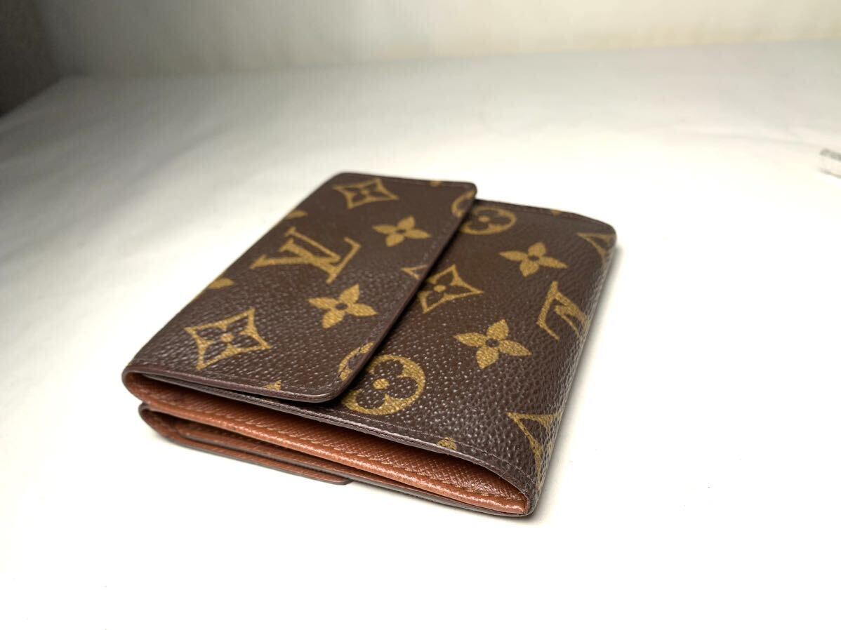 438 美品 1円 LOUIS VUITTON ルイヴィトン モノグラム wホック 三つ折り ポルト カルト クレディ 小銭入れ ウォレット 財布_画像5