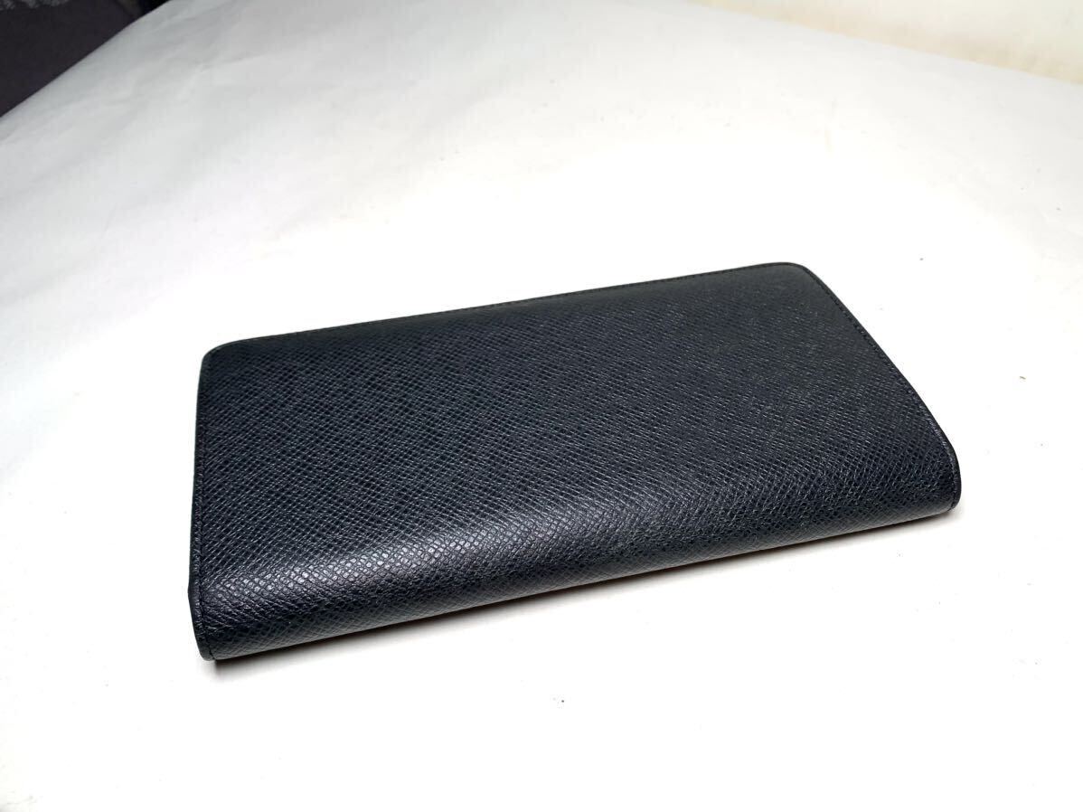 445 1円 ■美品■ LOUIS VUITTON ルイヴィトン M30285 タイガ ポルトフォイユブラザ 二つ折り 長財布 ウォレット ブラック系_画像4