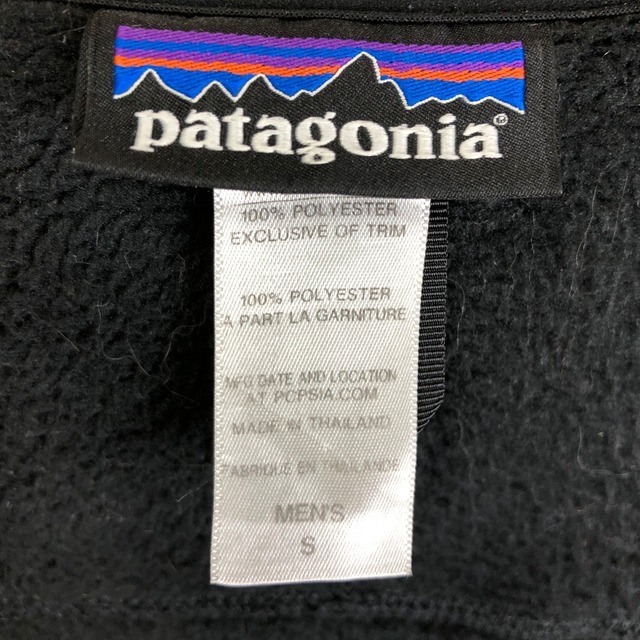 PATAGONIA フルジップ フリースジャケット 黒 メンズSサイズ パタゴニア アウトドア 古着 e24030608_画像4