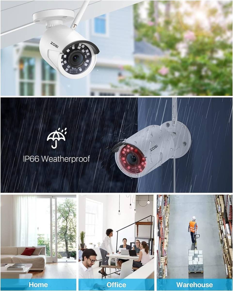 [ new goods free shipping ]ZOSI wireless security camera 4 pcs. set 300 ten thousand pixels security camera outdoors wide-angle H.265 compression technology security camera 8ch 1TB HDD built-in 