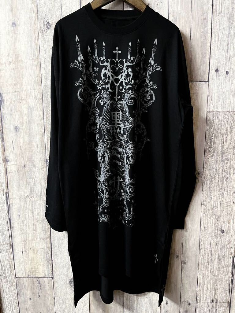 ■極美品■ 未使用 HYDE 黑ミサ ゴシック ロングTシャツ Gothic ロンT Lサイズ 黒 ワンピース HYDE着用 / L'Arc~en~Ciel THE LASTROCKSTARSの画像4