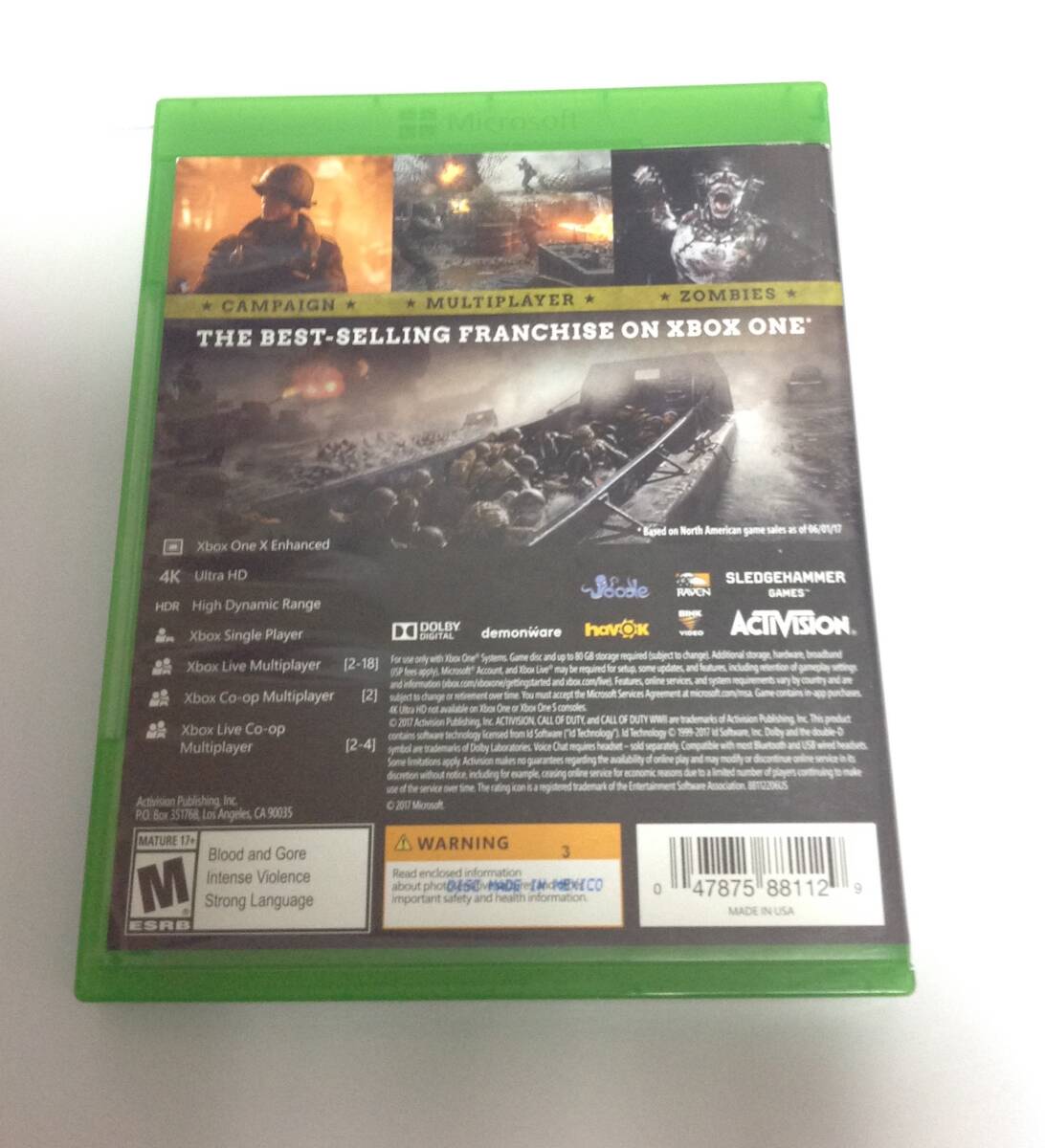 中古品 北米版 Xbox Oneソフト 2枚セット コール オブ デューティ CoD:IW / WWII_画像10