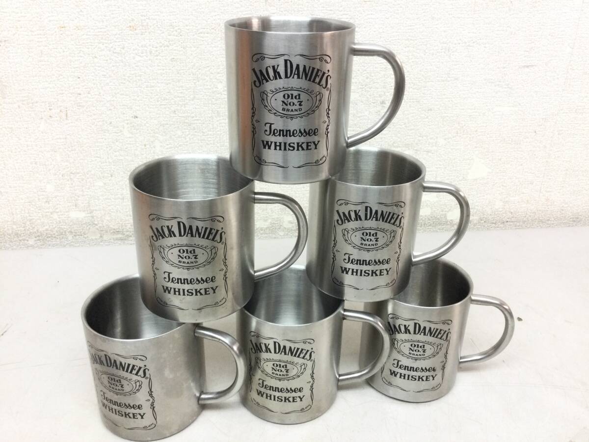 JACK DANIELS ジャックダニエル ステンレス マグカップ 6個 テネシーウィスキー 非売品 レア カップグラスの画像1