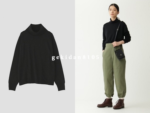 MARGARET HOWELL × JOHN SMEDLEY マーガレットハウエル 2020 新型 タートルネック ニット 黒 イギリス製 47,300円 極美品_画像9