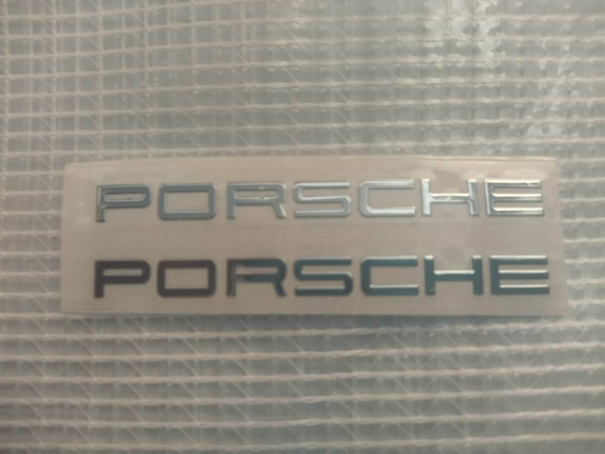 【送料込】PORSCHE(ポルシェ) ステッカー(ロゴ無し) 2枚組 縦0.8cm×横6.2cm　911 ケイマン マカン カイエン パラメーラ タイカン_画像1