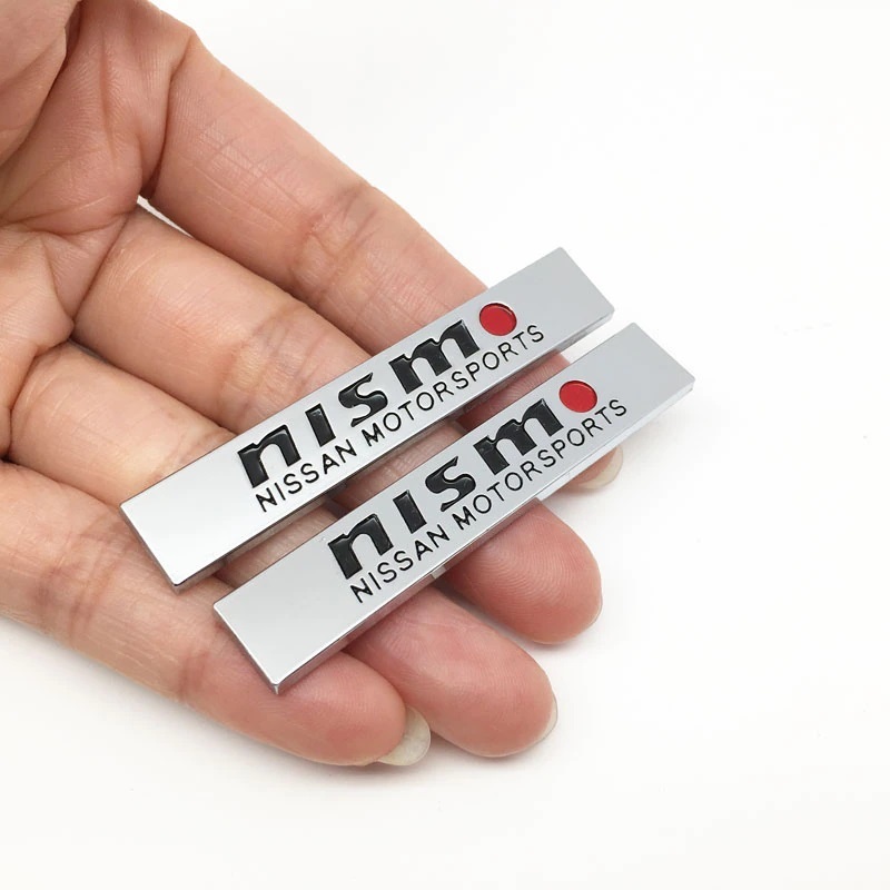 【送料込】NISMO(ニスモ) エンブレム 2枚組 ミニサイズ 縦1.0cm×横5.9cm 金属製 日産_画像1