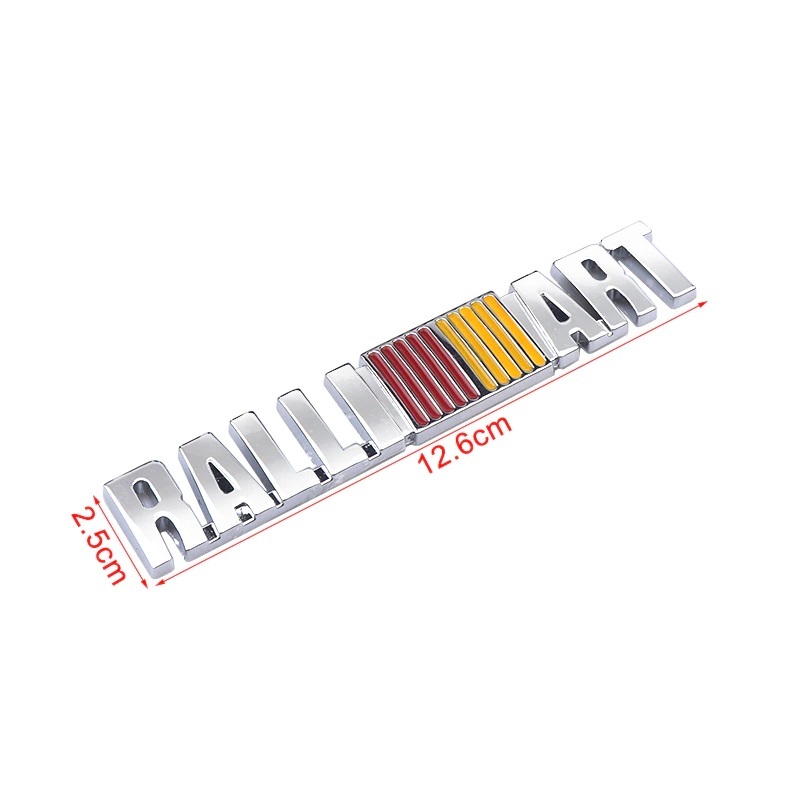 [ включая доставку ]RALLI ART( Ralliart ) 3D эмблема серебряный двусторонний лента длина 2.5cm× ширина 12.6cm металлический Mitsubishi 