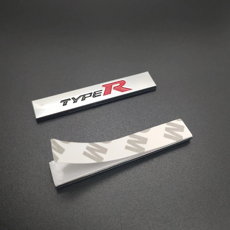 【送料込】TYPE R(タイプアール) エンブレム 2枚組 ミニサイズ 縦1.0cm×横6.0cm 金属製 HONDA 無限 _画像3