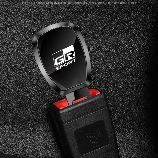 GR SPORT トヨタ TOYOTA GAZOO Racing シートベルト エクステンダー バックル ミラー仕上げ ワンプッシュ ボタン ガンブラック 黒 TRD soの画像4