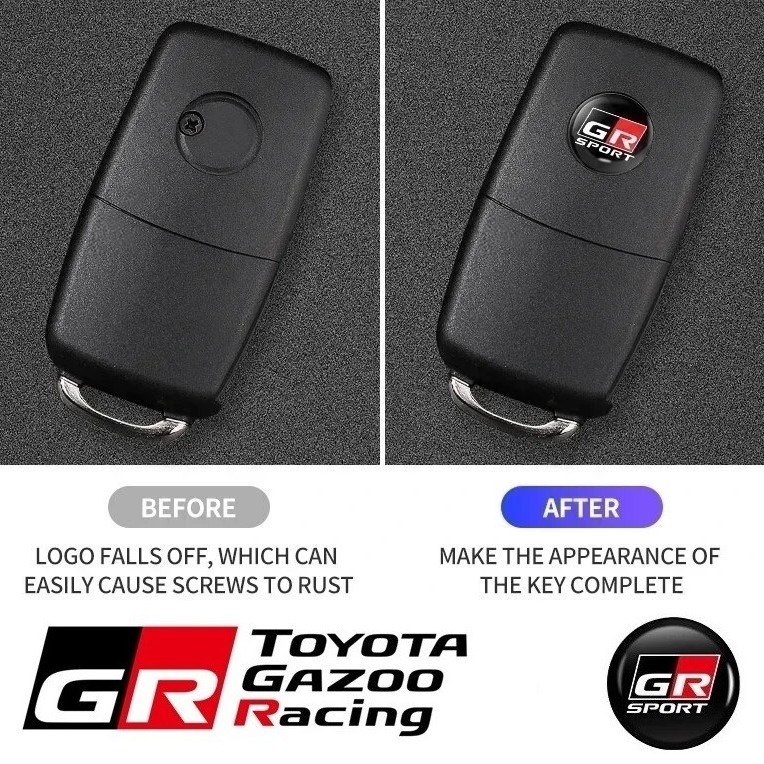 GR SPORT TOYOTA GAZOO Racing トヨタ ガズー レーシング 3D クリスタルエンブレム 15mm 鍵穴マーク 鍵穴隠し キーレス 内装 TRD e_画像6