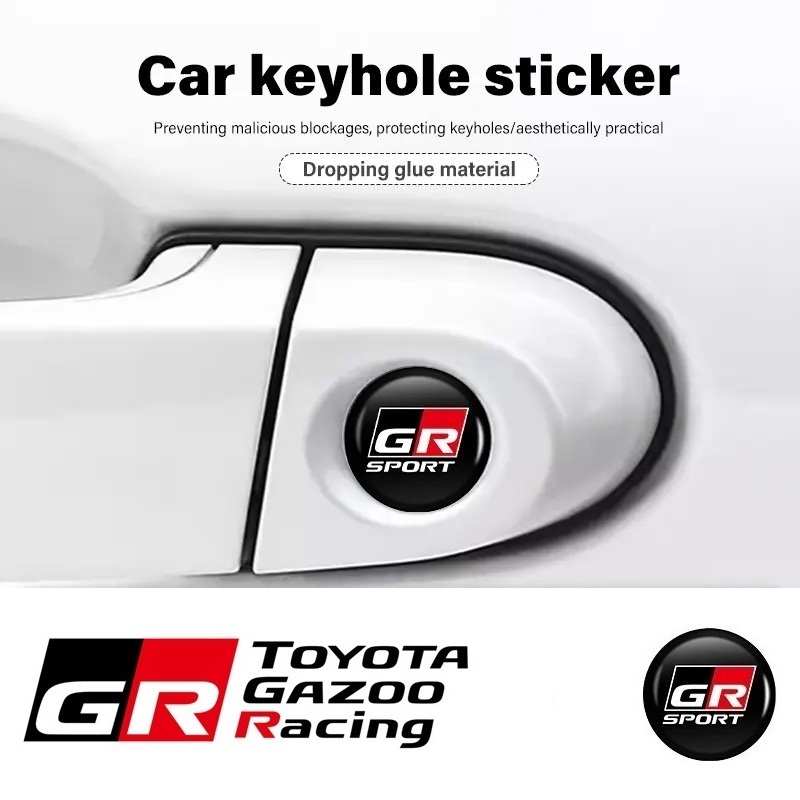 GR SPORT TOYOTA GAZOO Racing トヨタ ガズー レーシング 3D クリスタルエンブレム 15mm 鍵穴マーク 鍵穴隠し キーレス 内装 TRD gの画像1