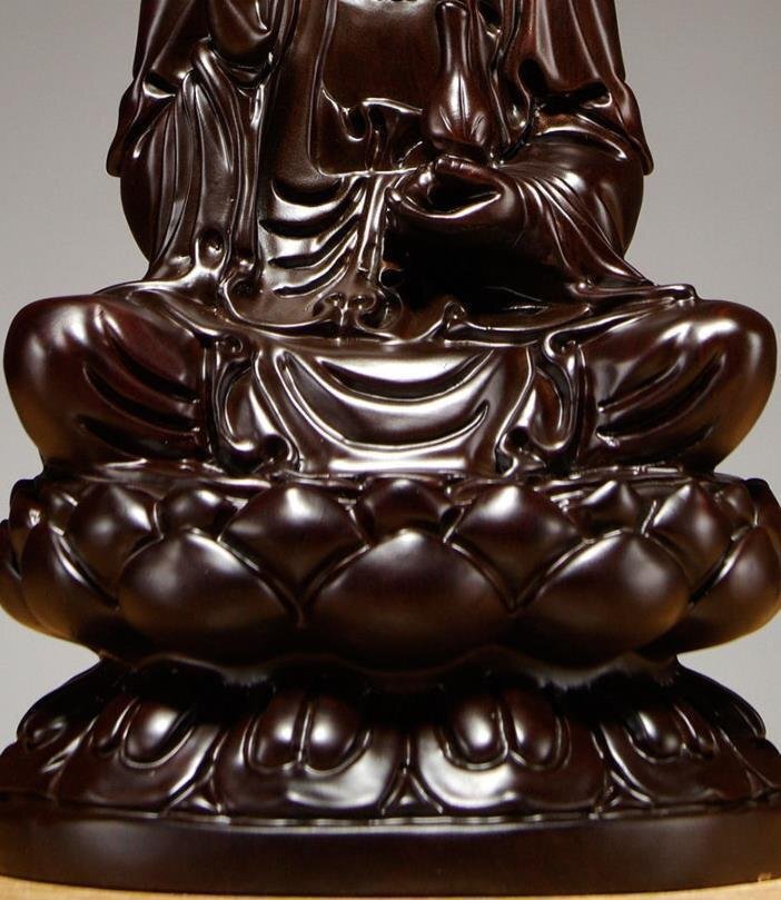  new goods * Buddhism fine art precise skill tree carving ebony tree . sound bodhisattva seat image Buddhist image ornament 