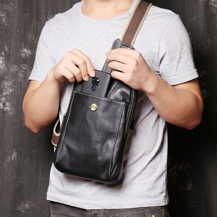  the truth thing photograph * beautiful goods * left right shoulder .. change original leather men's body bag cow leather leather one shoulder bag stylish multifunction black bag 