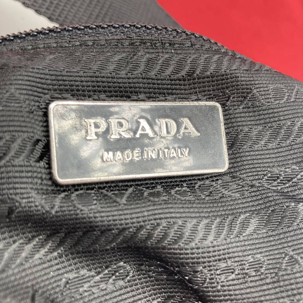 ブランドまとめ●PRADA プラダ 正規品 白タグLAMPO有 内側破れ 三角ロゴ プラダスポーツ ショルダーバッグ ブラック 黒 セット 土曜日終了_画像4