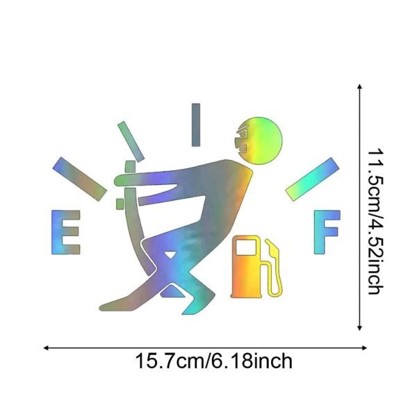 ◆ガス欠注意マルチカラー◆面白いステッカー デカール◆給油口 燃費アップ◆トヨタ 日産 スズキ ダイハツ マツダ ホンダなどに /定形外 OK_画像2