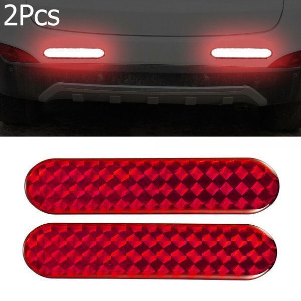 # all-purpose reflection car sticker red reflector thin type 2 pieces set price / warning easy installation / safety accident prevention do Aria accent toe bumper 