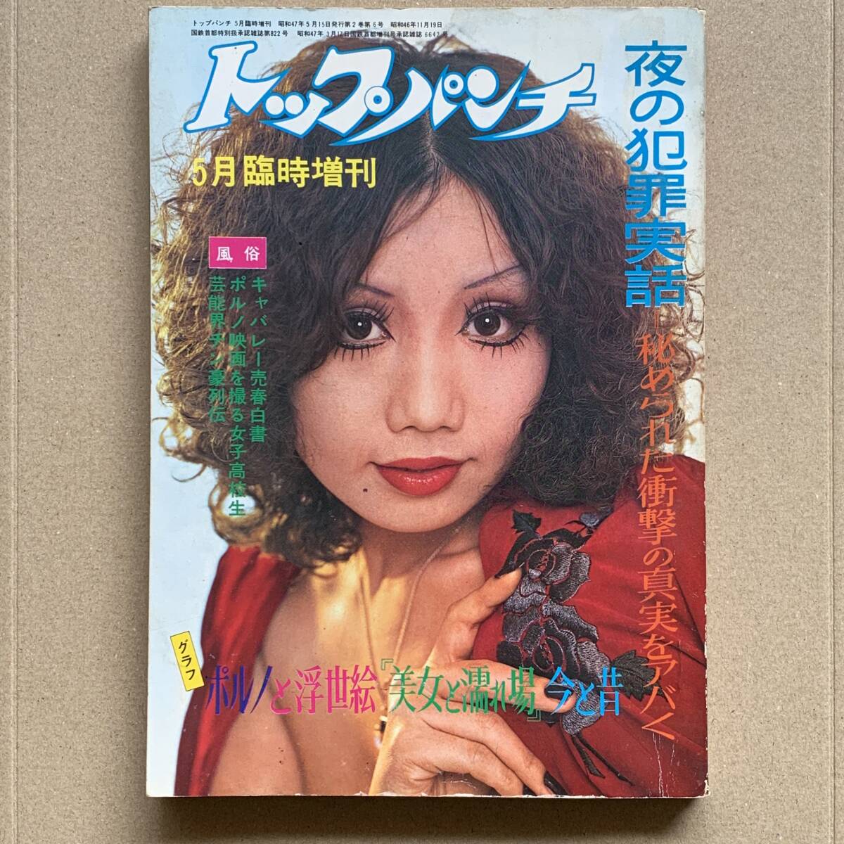 70年代 昭和40年代 トップパンチ 1972年 エロ本 ポルノ アダルト 成人 ヌード 浮世絵 漫画 矢乃藤かちすけ 事件 昭和 レトロ 雑誌 古本_画像1